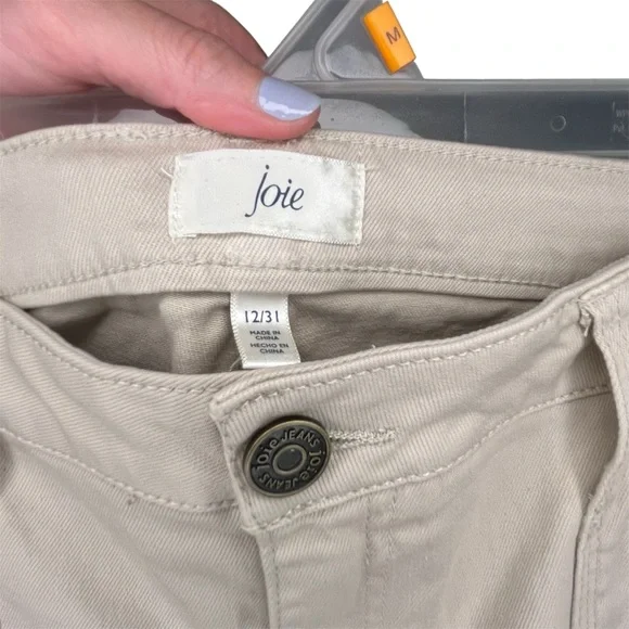 Joie High Rise Park Skinny Women's Cream Zippered Jeans in Peyote Premium Denim - Picture 13 of 13